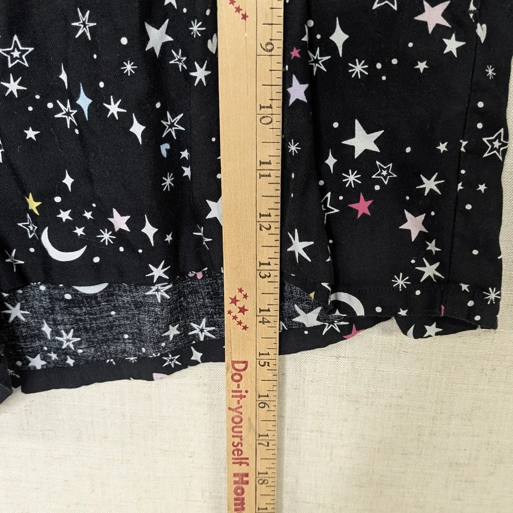 Joyspun Celestial Sleep Shorts Black White Stars Moon Plus Size 3X - Picture 9 of 10